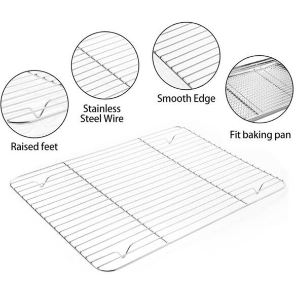 Stainless Steel Baking Sheet Tray Cooling Rack with Silicone Baking Mat Set - Picture 4 of 8
